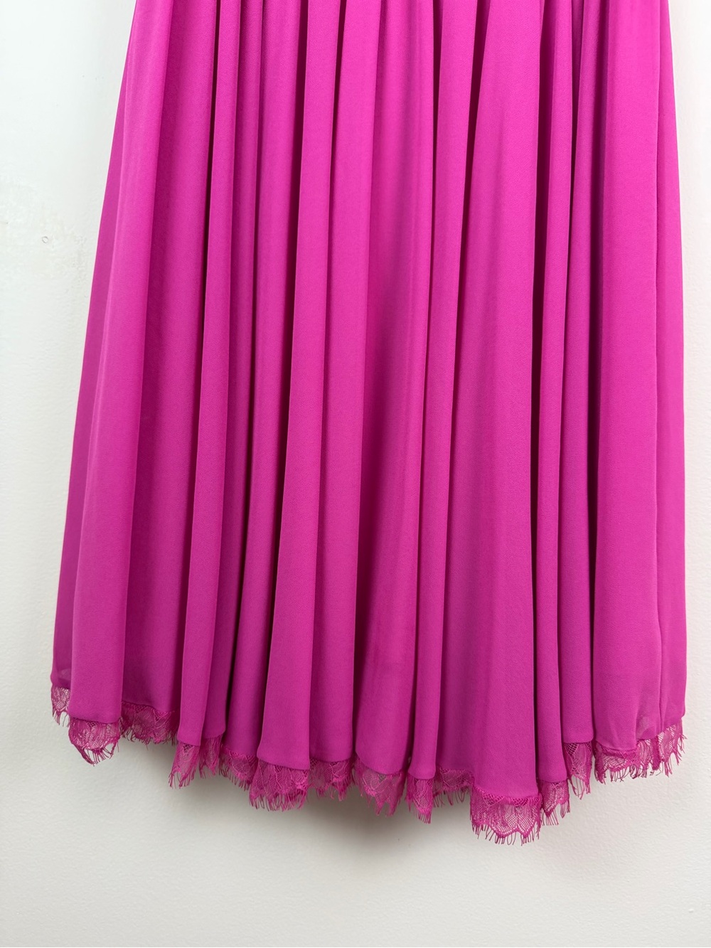 Hot Pink V-Neck Spaghetti Strap Dress - Picture 6 of 16